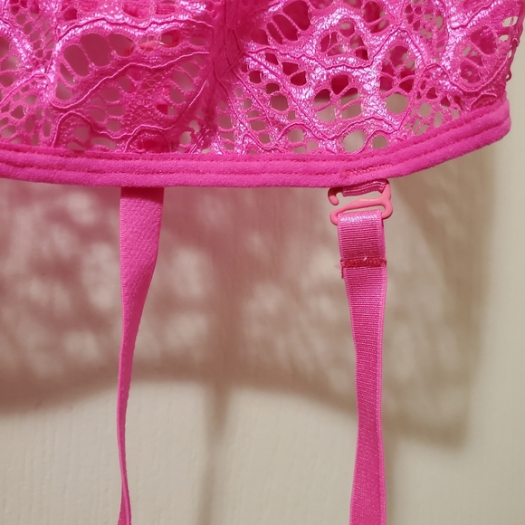 Dreamgirl Mosaic Lace Garter Slip w/ Thong Pink (Size M) - Picture 10 of 16